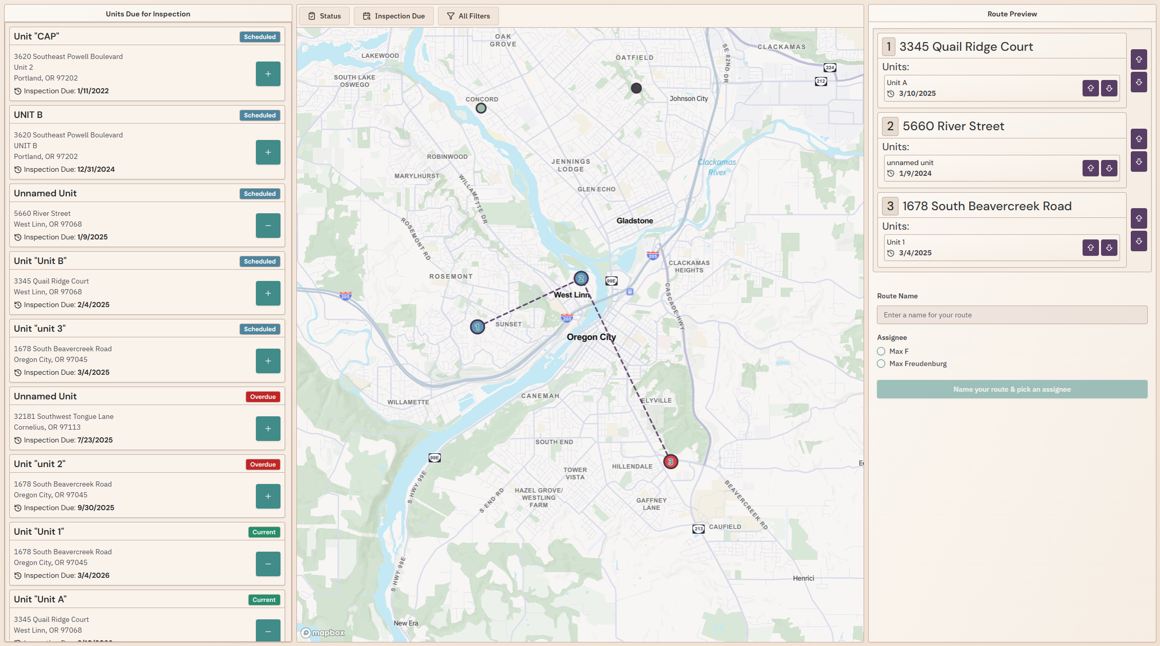 Inspection Planner Screenshot